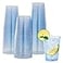 JOLLY CHEF 100 Pack 10 oz Blue Plastic Cups Blue Disposable Tumblers Elegant Glitter Party Drinking Cups for Wedding Thanksgiving Day Christmas Halloween