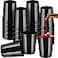 Nuogo 120 Packs Black Plastic Cups Bulk 16OZ Stadium Disposable Party Blank Drinking Cocktails for Wedding Picnics Halloween Christmas Thanksgiving Supplies