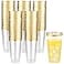 LIYH Love LIYH 100 Pcs Gold Plastic Cups 16 oz Clear and Gold Rim Plastic Wine Cups Big Size Fancy Disposable Party Cup Beverage Drinking Cup for Party Wedding
