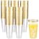 LIYH Love LIYH 100 Pcs Gold Plastic Cups 16 oz Clear and Gold Rim Plastic Wine Cups Big Size Fancy Disposable Party Cup Beverage Drinking Cup for Party Wedding