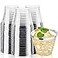 I00000 200pcs Silver Disposable Plastic Cups 9 oz Clear Plastic Cups Old Fashioned Tumblers Silver Rim Cup Disposable Party Cup Elegant Silver Wine Glasses Cocktail Cup