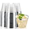 I00000 200pcs Silver Disposable Plastic Cups 9 oz Clear Plastic Cups Old Fashioned Tumblers Silver Rim Cup Disposable Party Cup Elegant Silver Wine Glasses Cocktail Cup