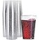 WDF 100 PACK Silver Glitter Plastic Disposable Cups 12 Oz BPAFree Heavy Duty Ideal for Christmas Parties Weddings Daily Use