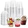Lullaby 200Pack 9oz Clear Plastic Cups with Dome Lids Dessert Cups with Lids Disposable Parfait Cups Party Cups Cupcake for Parties and Daily Use