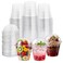 Lullaby 200Pack 9oz Clear Plastic Cups with Dome Lids Dessert Cups with Lids Disposable Parfait Cups Party Cups Cupcake for Parties and Daily Use