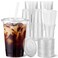 VITEVER 100 Sets 20oz Clear Plastic Cups with Lids and Straws Disposable Cups for Iced Coffee Smoothie Milkshake Cold Drinks