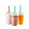 FULING 100 Sets16 oz Plastic Cups With Dome Straw Slot Lids PET Crystal Clear Disposable Togo Cup BPA Free For Party Ice Cold Drinks Coffee Tea Parfait Dessert Smoothie Bubble Boba Fruit Milkshake Slu