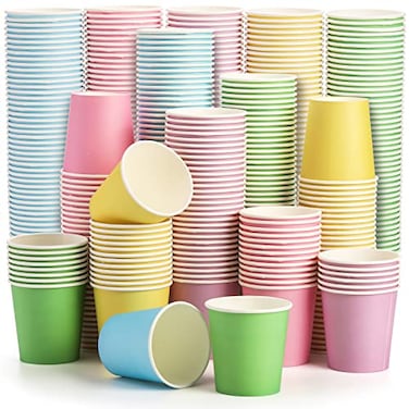 Nicunom 500 Pack 6 Oz Paper Cups Colorful Small Disposable Paper Coffee Cups Hot Cold Beverage Drinking Cup for for Water Juice and Espresso