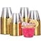Tobvory 100 Pack Gold Rimmed Plastic Cups 9 oz Hard Clear Plastic Cups Premium Disposable Cup For Cocktail And Drinking Food Grade Party Cups Set Sturdy Tumbler Cup Gold Rim