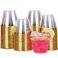 Tobvory 100 Pack Gold Rimmed Plastic Cups 9 oz Hard Clear Plastic Cups Premium Disposable Cup For Cocktail And Drinking Food Grade Party Cups Set Sturdy Tumbler Cup Gold Rim
