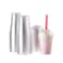 FULING 100 Sets16 oz Plastic Cups With Dome Straw Slot Lids PET Crystal Clear Disposable Togo Cup BPA Free For Party Ice Cold Drinks Coffee Tea Parfait Dessert Smoothie Bubble Boba Fruit Milkshake Slu