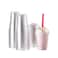 FULING 100 Sets16 oz Plastic Cups With Dome Straw Slot Lids PET Crystal Clear Disposable Togo Cup BPA Free For Party Ice Cold Drinks Coffee Tea Parfait Dessert Smoothie Bubble Boba Fruit Milkshake Slu