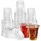ELEGANT DISPOSABLES 12 oz Clear Cups with Strawless SipLids PET Crystal Clear Disposable 12 oz Plastic Cups with Lids 50 Sets