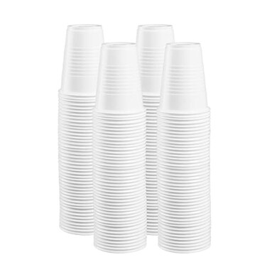 GUSTO 5 oz White Disposable Plastic Cups 500 Count Small Bathroom Rinse Cups for Mouthwash Tastings Cold Drinks Durable Stackable Formerly Comfy Package