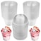 Rainmae 50Pack Disposable Clear Plastic Cups with Dome Lids 180ml6oz Crystal PET Dessert Cups for To Go Iced Coffee Cold Drinks Smoothie Bubble Boba Tea Juice Parfait Frappuccino Milkshake