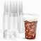 Prestee 100 Clear Disposable Iced Coffee Cups with Lids 16oz Plastic Cups with Strawless Sip Lids Durable Cold Brew Smoothie or Beverage Cup for OntheGo Christmas and Holiday Party Supplies