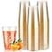 Goodluck 14 oz 50 PCS Gold Glitter Plastic Cups Disposable Glitter Cups Elegant Plastic Cocktail Glasses Fancy Party Cups for Wedding Birthday Holiday