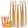 Goodluck 14 oz 50 PCS Gold Glitter Plastic Cups Disposable Glitter Cups Elegant Plastic Cocktail Glasses Fancy Party Cups for Wedding Birthday Holiday