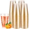 Goodluck 14 oz 100 PCS Gold Glitter Plastic Cups Disposable Glitter Cups Elegant Plastic Cocktail Glasses Fancy Party Cups for Wedding Birthday Holiday