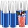 Patelai 100 Pcs Blue Plastic Cups 12 oz Clear Disposable Cups with Blue Rim Plastic Wine Cocktail Glasses Drinking Tumblers for 4th of July Party Independence Day Wedding Birthday
