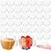 Amyhill 100 Pcs Mini Disposable Tea Cups with Handle 2oz Hard Plastic Coffee Mug Bulk Plastic Square Disposable Espresso Cups for Wedding Tea Party Catering Dessert Sampling Transparent