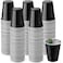 Zopeal 200 Pcs Plastic Cup Bulk 18 oz Disposable Tumblers Wedding Hard Plastic Party Wine Cups Fancy Beverage Drinking Soda Cocktail Glasses for Wedding Birthday ChristmasBlack