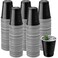 Zopeal 200 Pcs Plastic Cup Bulk 18 oz Disposable Tumblers Wedding Hard Plastic Party Wine Cups Fancy Beverage Drinking Soda Cocktail Glasses for Wedding Birthday ChristmasBlack
