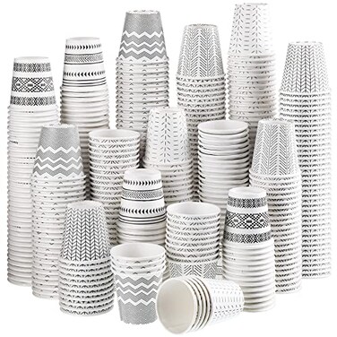 Marsui 600 Pack Disposable 3 oz Paper Cups Mouthwash Small Tasting Cups Bathroom Paper Coffee Cold Beverage Drinking Cup for Picnic BBQ Party Travel and Event Stylish