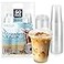 FROZIP 50 Pack 16oz Plastic Coffee Cups with Sip Lids Clear Plastic Cups with Lids for Smoothies Iced Coffee Restaurant Supplies