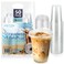 FROZIP 50 Pack 16oz Plastic Coffee Cups with Sip Lids Clear Plastic Cups with Lids for Smoothies Iced Coffee Restaurant Supplies