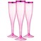 Homy Feel 65 OZ Pink Rim Polystyrene Champagne Flutes 30 Pack Disposable Wine Glasses for Party