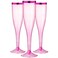 Homy Feel 65 OZ Pink Rim Polystyrene Champagne Flutes 30 Pack Disposable Wine Glasses for Party