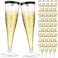 Zubebe 100 Pcs Plastic Champagne Flutes 45oz Classic Champagne Clear Plastic Cups Wedding Party Toasting Cocktail Cups Bulk Home Toasting Drinking PartyBlack