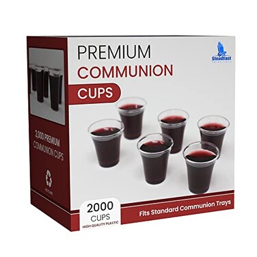 Steadfast Selections 2000 Count Disposable Communion Cups Bulk Pack 05 oz Clear Plastic Fits Standard Holy Communion Trays Empty Cups for Church Sacrament Santa Cena Lords Supper