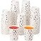 Sieral 100 Pcs White Disposable Paper Cups 9 oz Pink Foil Dot Disposable Cups Bulk for Wedding Birthday Dinner Party Supplies