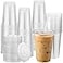 AOZITA 120 Sets 16 oz Clear Plastic Cups with Lids Disposable Cups With Straw Slot Lids for Cold Drinks Milkshake Smoothie Iced Coffee and TOGO Drinkings