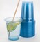 Golden Apple 12oz 50sets Blue Plastic cups with Clear Flat lids X hole 50cups50lids BPA Free