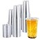 TashiBox plastic cups with lids 24 oz 100cups100flat lidsClear Crystal disposable plastic cupssmoothie cups