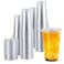TashiBox plastic cups with lids 24 oz 100cups100flat lidsClear Crystal disposable plastic cupssmoothie cups