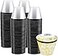 WELLIFE 120 PCS Black Plastic CupsDisposable Cocktail GlassesPlastic Wine Glasses Disposable9 oz Clear Cups for Party