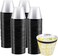 WELLIFE 120 PCS Black Plastic CupsDisposable Cocktail GlassesPlastic Wine Glasses Disposable9 oz Clear Cups for Party