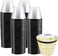 WELLIFE 120 PCS Black Plastic CupsDisposable Cocktail GlassesPlastic Wine Glasses Disposable9 oz Clear Cups for Party