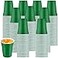 Bokon 200 Pack 16 oz Green Plastic Cups Heavy Duty Disposable Party Cups Bulk for Events Catering Weddings St Patricks Day Large Gatherings