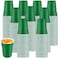 Bokon 200 Pack 16 oz Green Plastic Cups Heavy Duty Disposable Party Cups Bulk for Events Catering Weddings St Patricks Day Large Gatherings