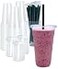 Cappatua 100 SETS 24 oz Clear Plastic Cups with Lids and STRAWS Disposable Iced Coffee cups with Lids Clear Cups with Lids for Cold Drinks Iced Tea Milkshakes Smoothies