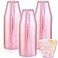 Ciaell 300PCS Clear Pink Plastic Cups 9 Oz Heavy Duty Plastic Cups Clear Party Cup Disposable Wine Cup for Parties Weddings Party