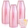Ciaell 300PCS Clear Pink Plastic Cups 9 Oz Heavy Duty Plastic Cups Clear Party Cup Disposable Wine Cup for Parties Weddings Party