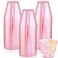 Ciaell 300PCS Clear Pink Plastic Cups 9 Oz Heavy Duty Plastic Cups Clear Party Cup Disposable Wine Cup for Parties Weddings Party