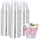 Nervure 240 PCS Silver Plastic Cups 9Oz Silver Rimmed Plastic Cups Heavy Duty Plastic Cup with Silver Rim Perfect for Weddings Receptions Parties