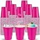cssopenss 120 pcs 16 oz pink plastic cups Valentines Day plastic cups Hot pink Party Cups for drinking Tastings served Snacks Barbecues Picnics